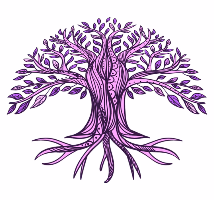 Alfombra vinílica naturaleza diseño Árbol de la vida púrpura - TenVinilo