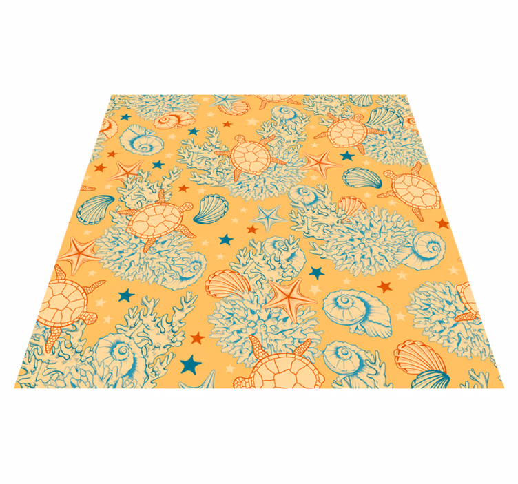 Alfombra vinílica naturaleza vida marina y coral - TenVinilo
