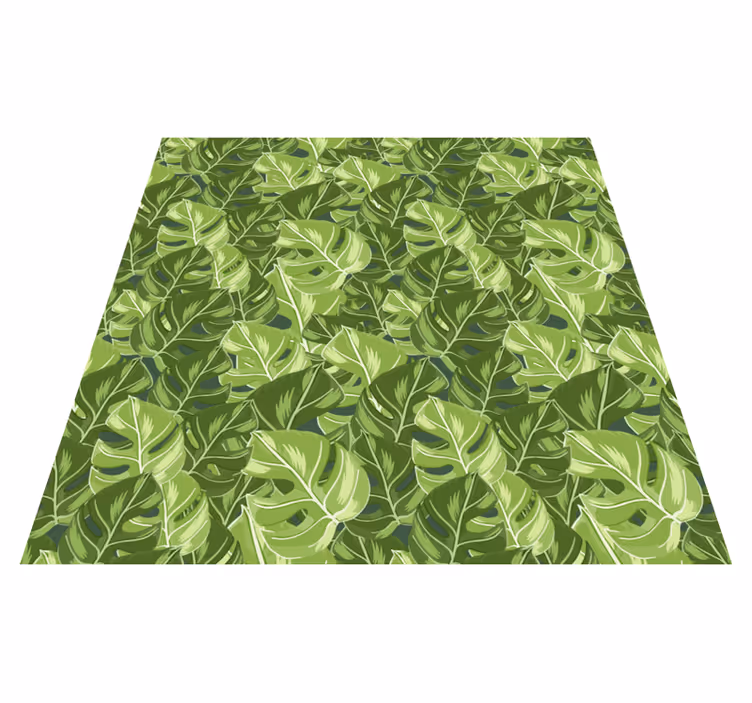 Alfombra vinílica naturaleza patrones de hojas exuberantes - TenVinilo