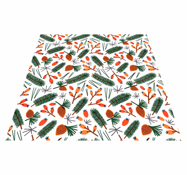 Alfombra vinílica flores patrones de hojas de otoño - TenVinilo