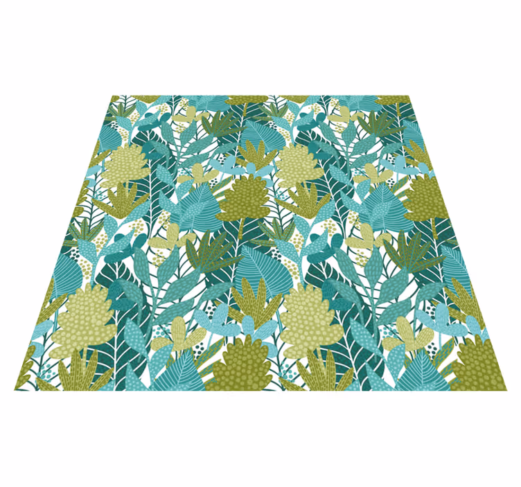 Alfombra vinílica flores diseño tropical boho - TenVinilo
