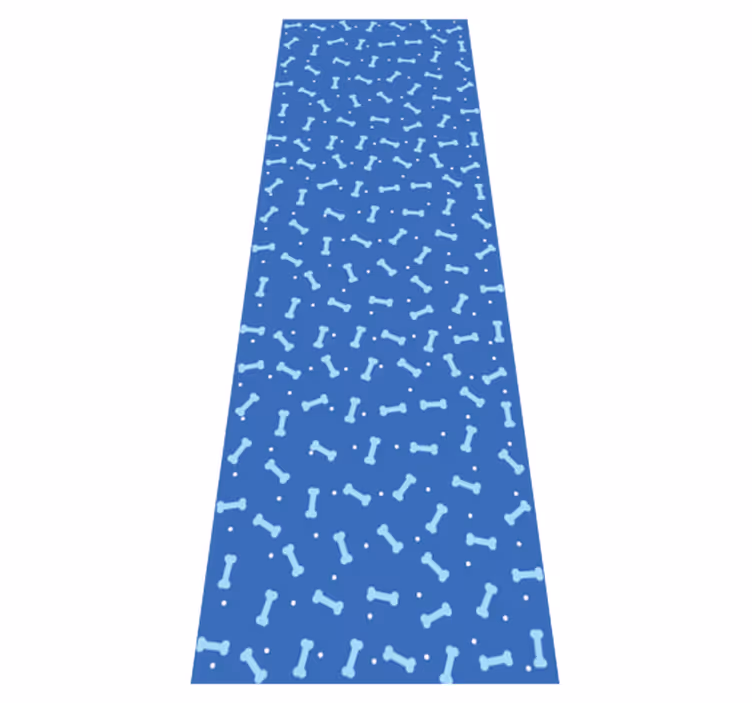 Alfombra vinílica dormitorio fondo azul huesos - TenVinilo