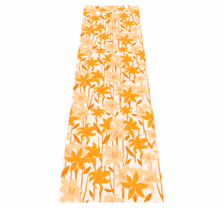 Alfombra vinílica dormitorio flores naranjas pequeñas - TenVinilo