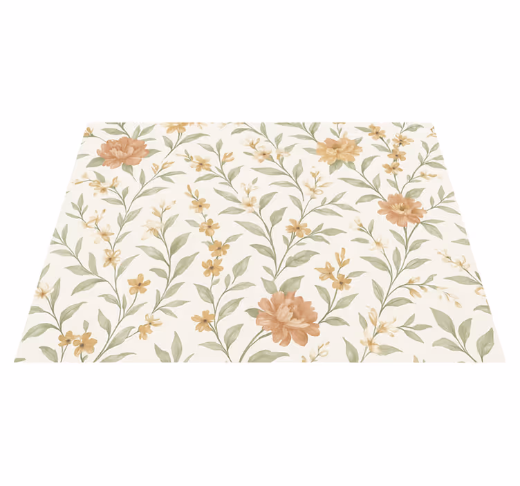 Alfombra vinílica dormitorio flor asiática - TenVinilo