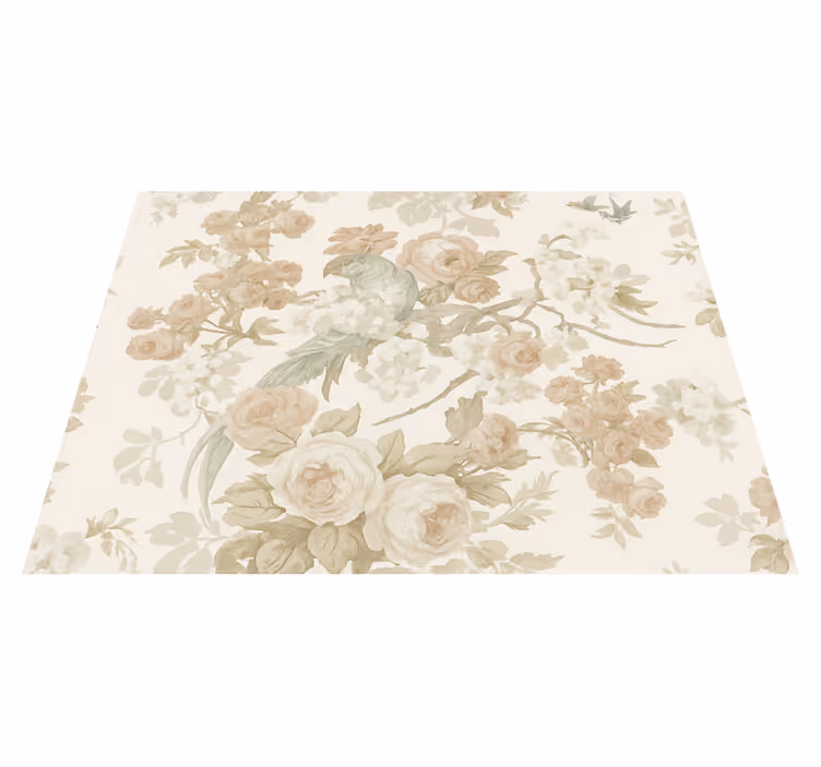 Alfombra vinílica dormitorio floral vintage - TenVinilo