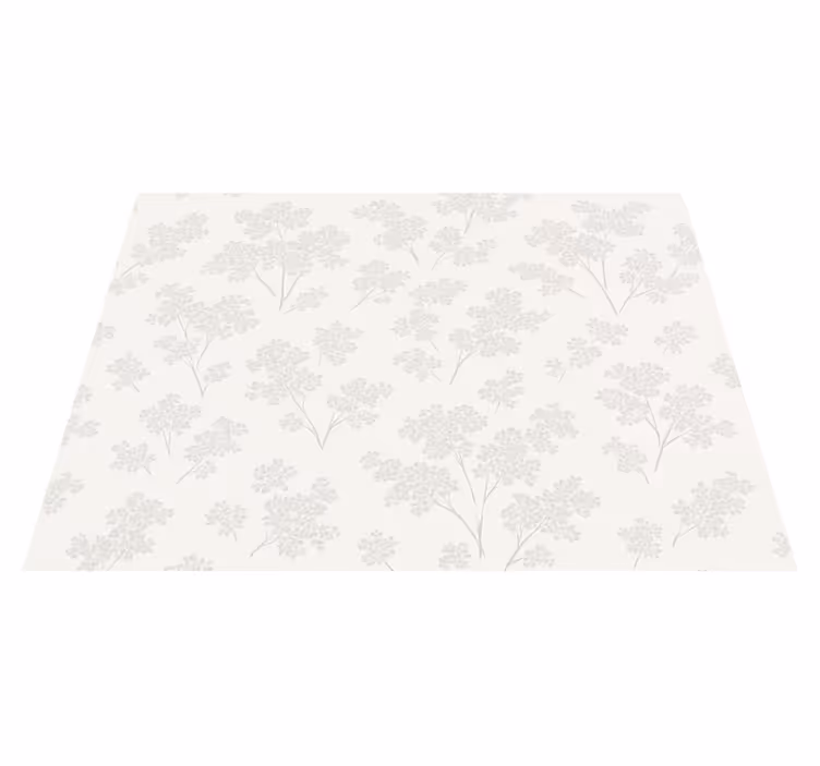 Alfombra vinílica dormitorio flores blancas sencillas - TenVinilo