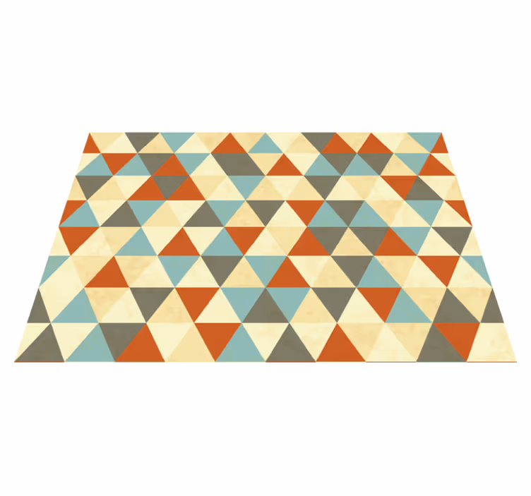 Alfombra vinílica geométrica patrón triángulos colores - TenVinilo