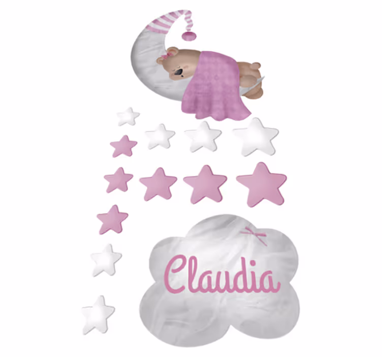 Alfombra vinílica infantil oso durmiendo en nube - TenVinilo