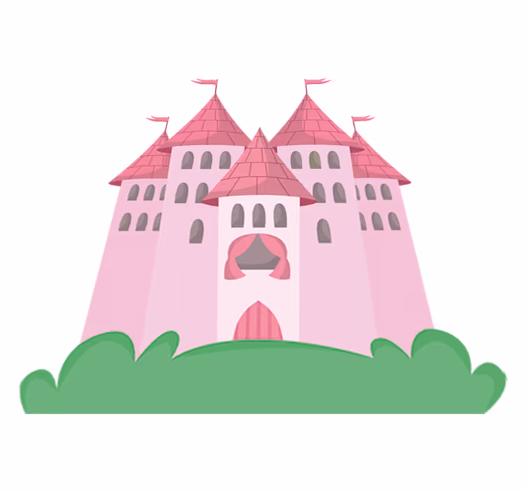 Alfombra vinílica infantil castillo rosa - TenVinilo