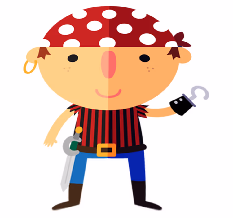 Alfombra vinílica infantil ilustración de pirata - TenVinilo