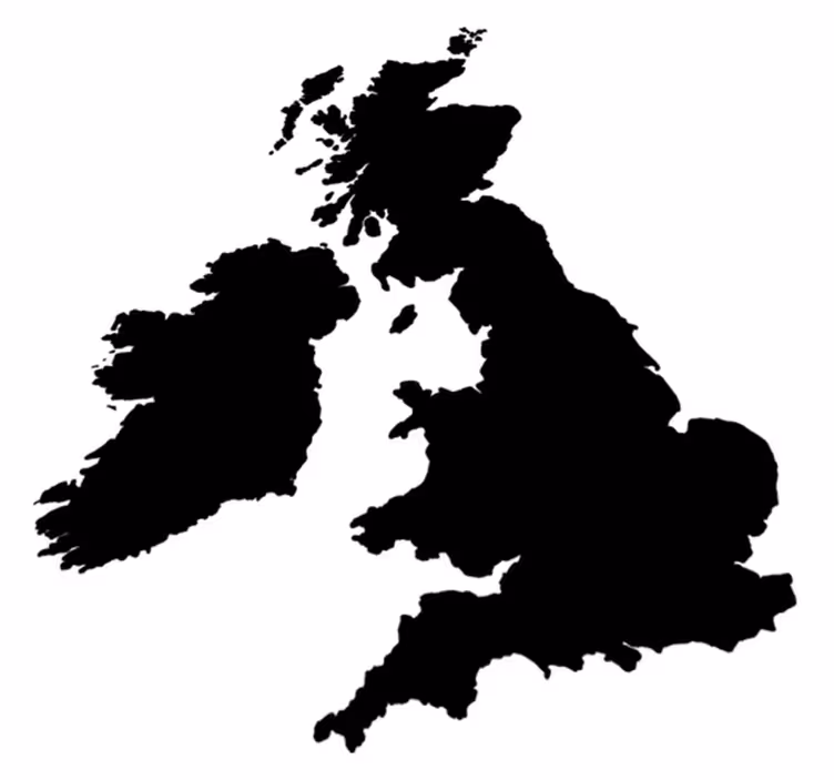 Alfombra vinílica mapamundi mapa inglaterra en color único - TenVinilo