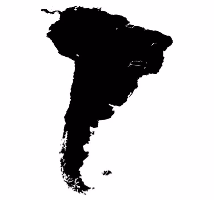 Alfombra vinílica mapamundi silueta de américa del sur - TenVinilo