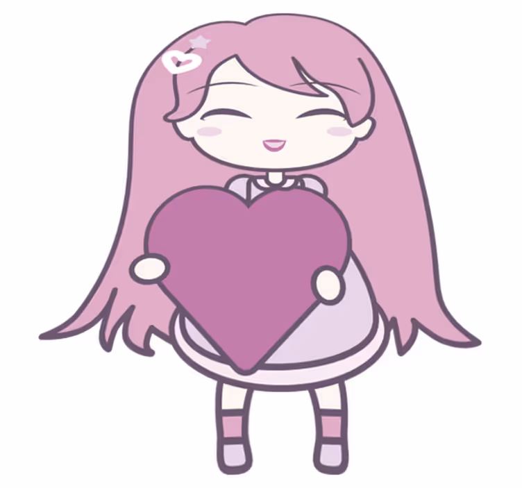 Alfombra vinílica infantil chica anime trayendo amor - TenVinilo