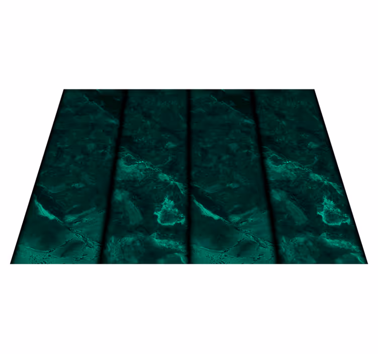 Alfombra vinílica baño efecto mármol negro y verde - TenVinilo