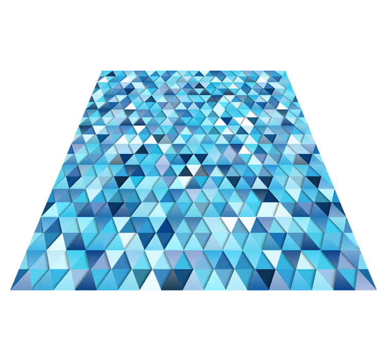 Alfombra vinílica baño abstracto geométrico azul - TenVinilo