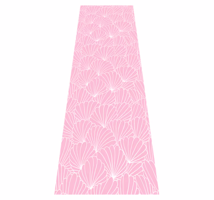 Alfombra vinílica baño con conchas rosas kawaii - TenVinilo