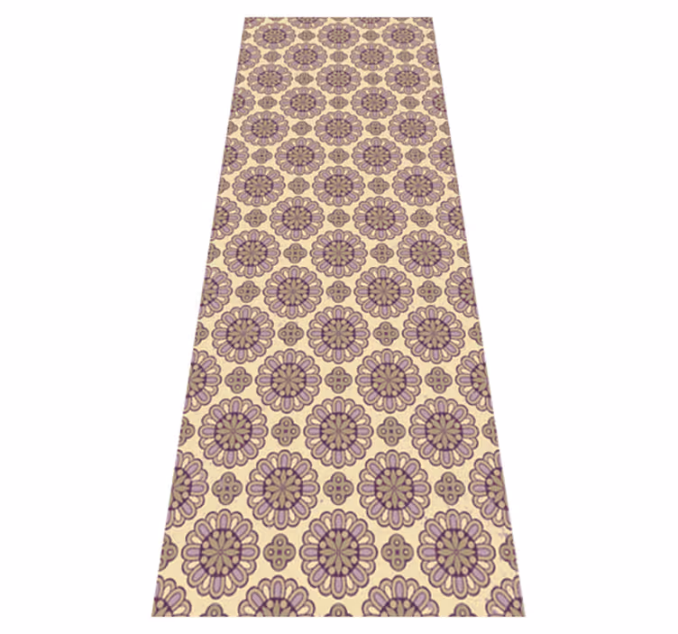 Alfombra vinílica baño mandala étnico púrpura - TenVinilo