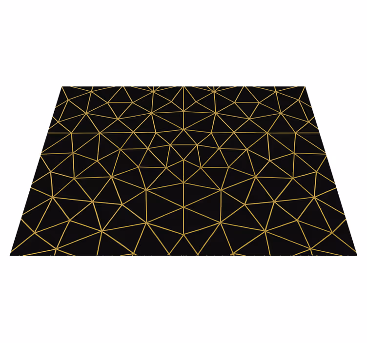 Alfombra vinílica geométrica red geométrica dorada - TenVinilo