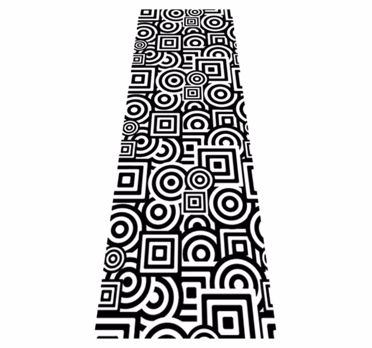 Alfombra vinílica baño diseño de círculos concéntricos - TenVinilo