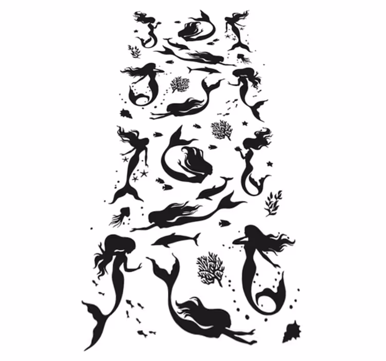 Alfombra vinílica baño vinilo para ducha sirenas - TenVinilo