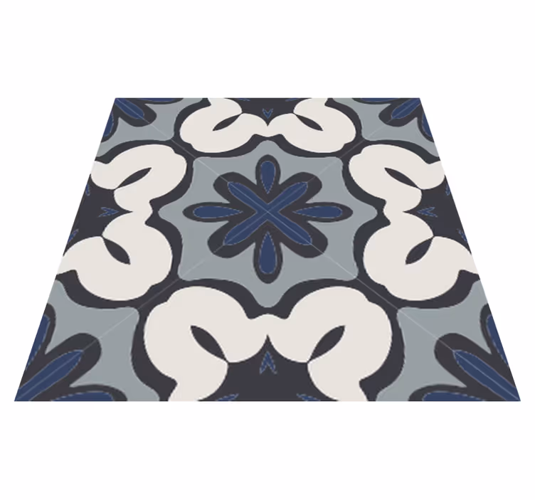 Alfombra vinílica baño estilo gracia azul hidráulico - TenVinilo