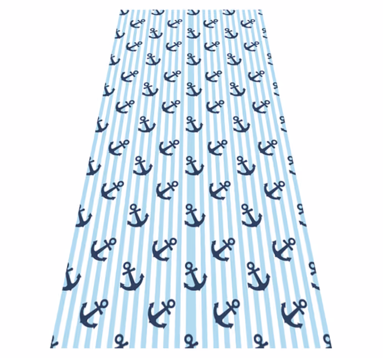 Alfombra vinílica baño rayas verticales azul marino - TenVinilo