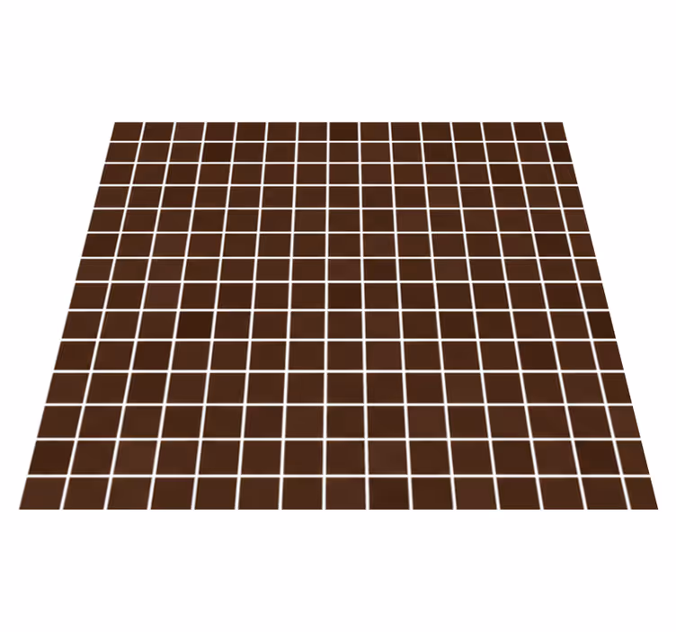 Alfombra vinílica baño mosaicos marrón chocolate - TenVinilo