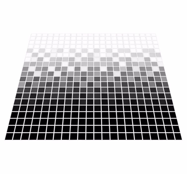 Alfombra vinílica baño mosaicos cuadrados en blanco y negro - TenVinilo