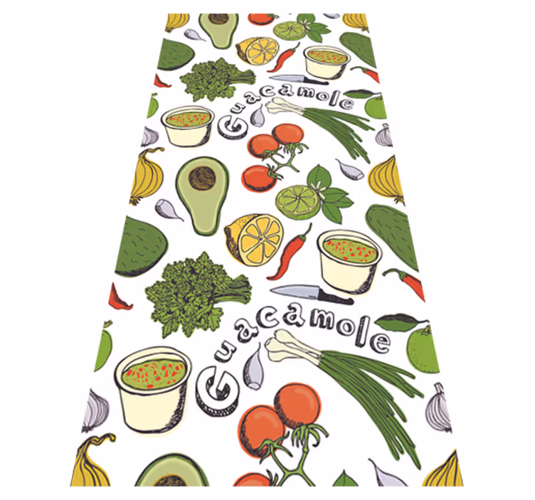 Alfombra vinílica cocina vinil decorativo frutas mexicanas - TenVinilo