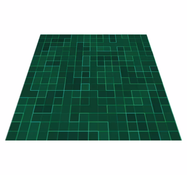 Alfombra vinílica cocina mosaico brillante verde - TenVinilo