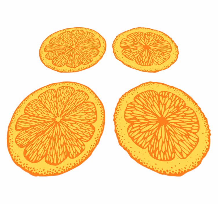 Alfombra vinílica cocina estampado naranja dibujado a mano - TenVinilo