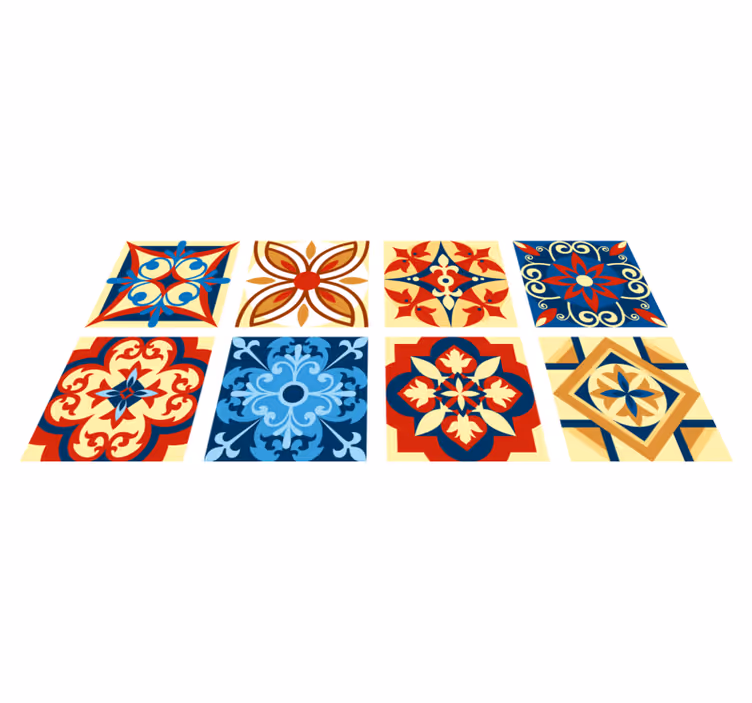 Alfombra vinílica cocina azulejos de cemento crifitio - TenVinilo