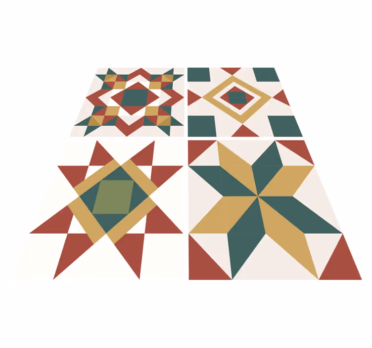 Alfombra vinílica cocina diseño cemento estrellas - TenVinilo