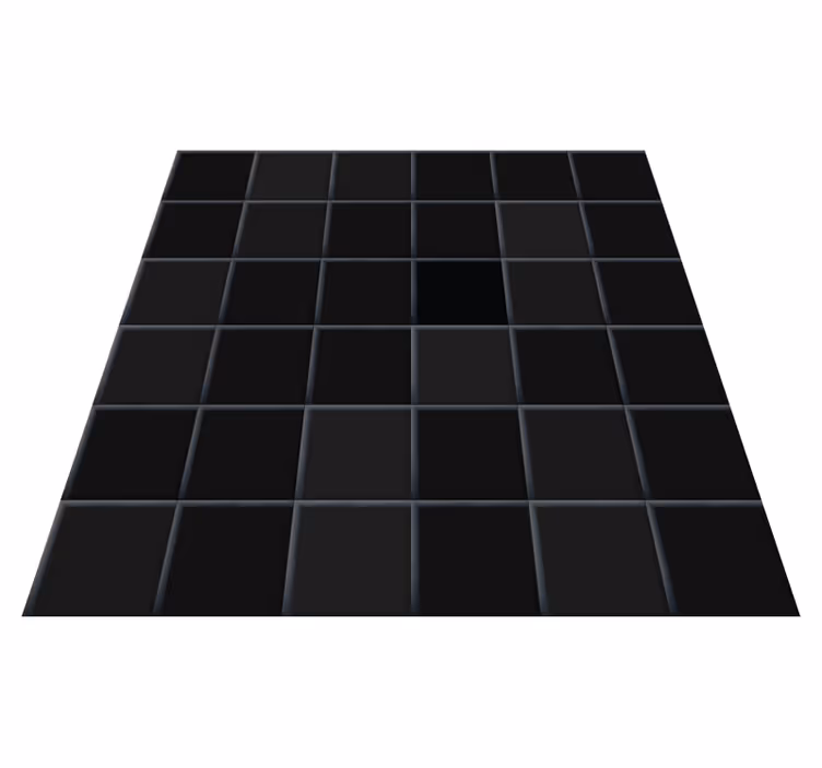Alfombra vinílica cocina azulejos negros pequeños - TenVinilo