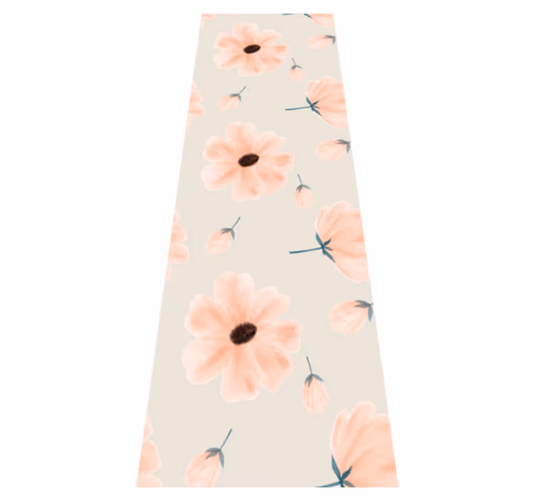 Alfombra vinílica dormitorio flores grandes aquarella - TenVinilo