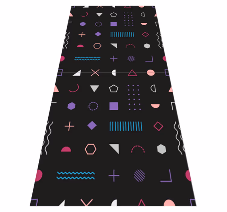 Alfombra vinílica dormitorio formas retro multicolor - TenVinilo