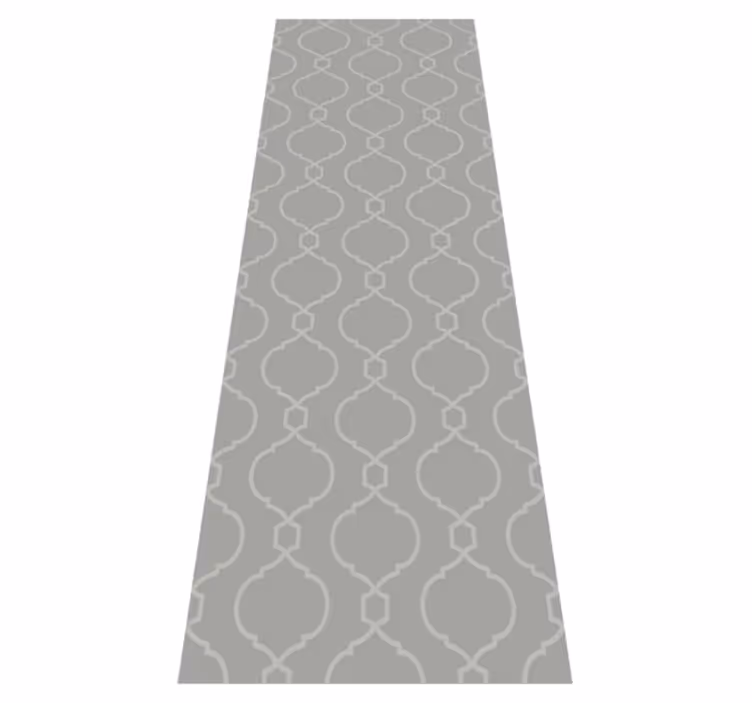 Alfombra vinílica dormitorio patrón geométrico gris - TenVinilo