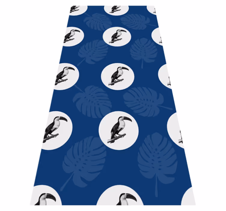 Alfombra vinílica dormitorio diseño de pájaro azul africano - TenVinilo