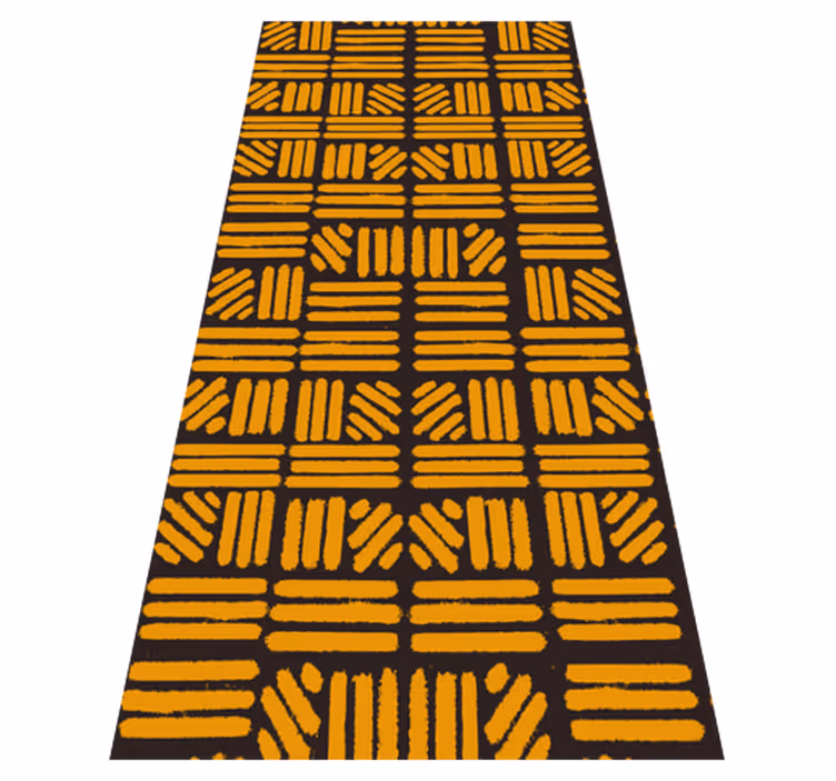 Alfombra vinílica dormitorio arte abstracto dorado africano - TenVinilo