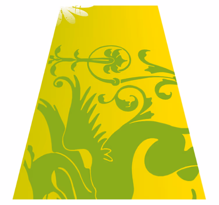 Alfombra vinílica dormitorio dragón verde decorativo - TenVinilo