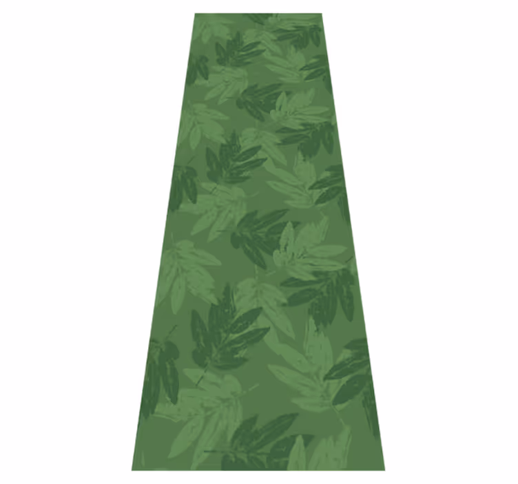 Alfombra vinílica oficina patrón simple de hojas verdes - TenVinilo