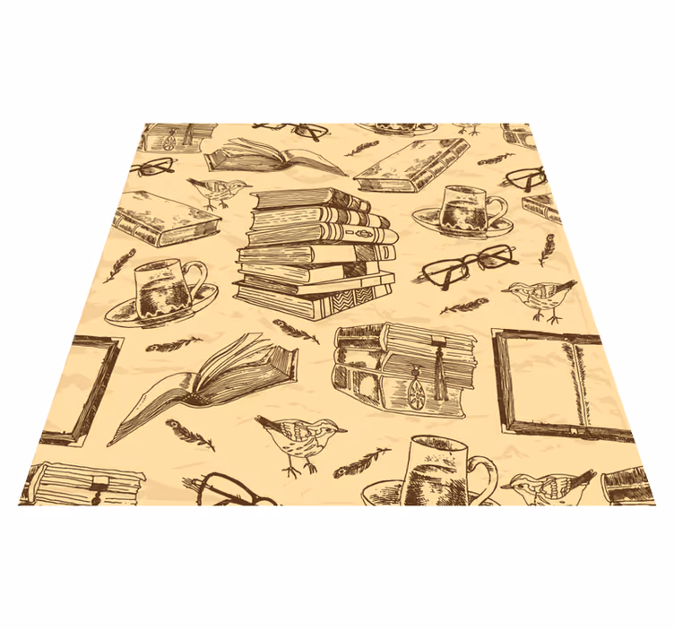 Alfombra vinílica oficina biblioteca antigua - TenVinilo