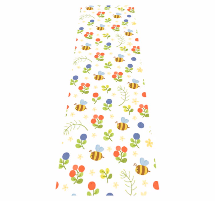 Alfombra vinílica dormitorio diseño tierno de abejitas - TenVinilo