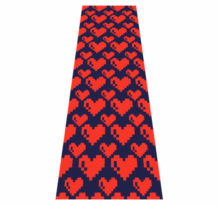 Alfombra vinílica dormitorio diseño de corazones rojos - TenVinilo