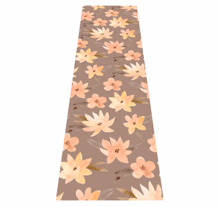 Alfombra vinílica dormitorio aquarella flores colores pastel - TenVinilo