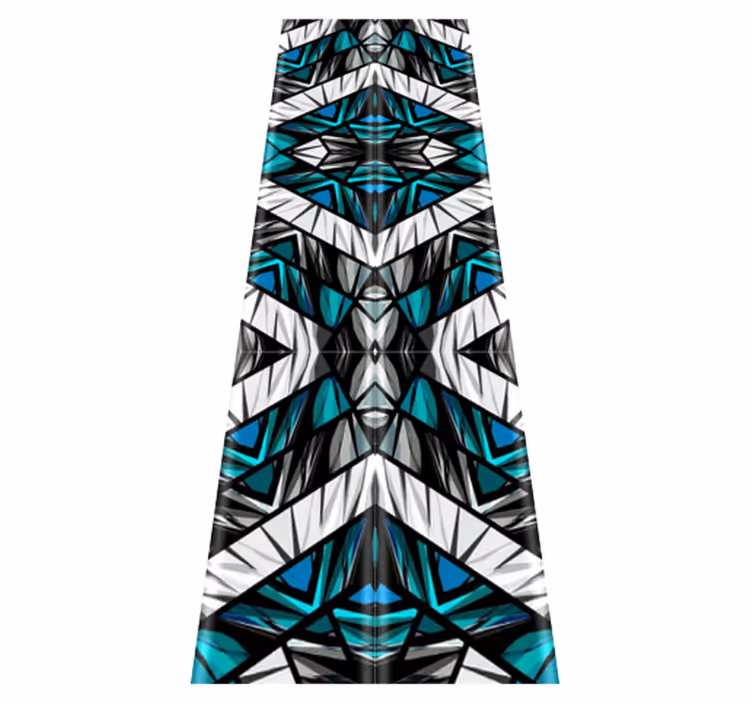 Alfombra vinílica dormitorio graffiti negro azul y blanco - TenVinilo