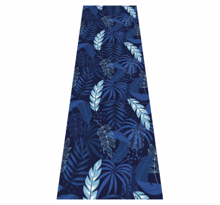 Alfombra vinílica dormitorio maranta azul y pantera - TenVinilo