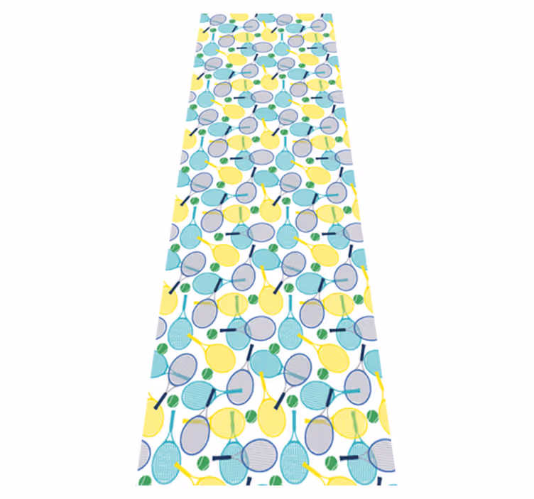 Alfombra vinílica dormitorio patrones de raquetas coloridas - TenVinilo