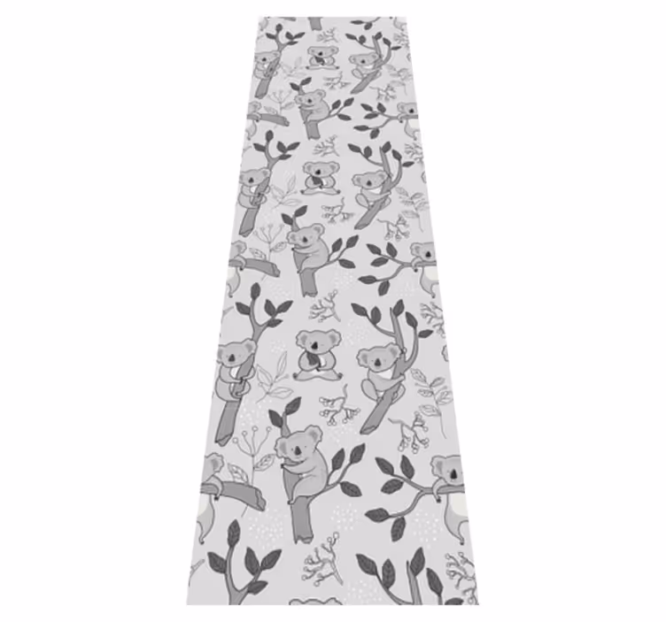 Alfombra vinílica dormitorio patrón gris koala - TenVinilo