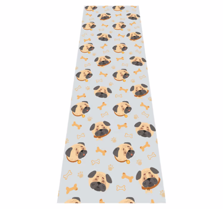 Alfombra vinílica dormitorio patrón de cachorros bulldog - TenVinilo